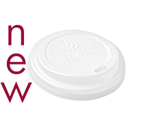 Hot Cup Lid 6oz 72mm CPLA (Fits 6oz Cup), Pack 50 - Vegware