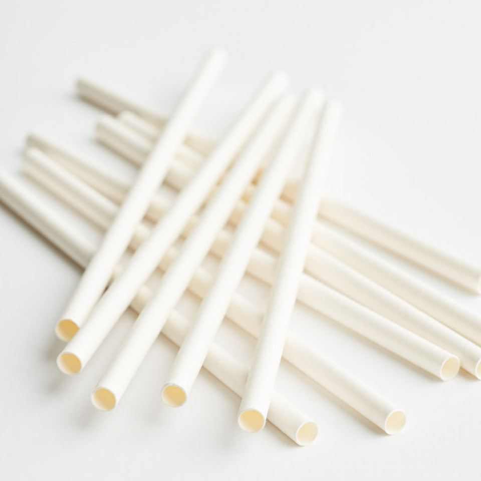 3Ply Drinking Straws JUMBO PLAIN WHITE - Epicure