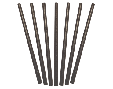 Paper Cocktail Straws, Black (135 x 6 mm) - Castaway