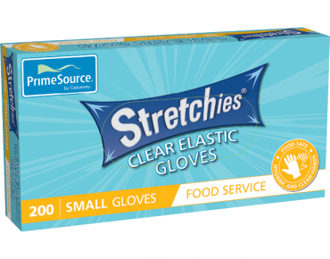 PrimeSource' Stretchies' Gloves X-LARGE - Powder Free, Clear - Castaway