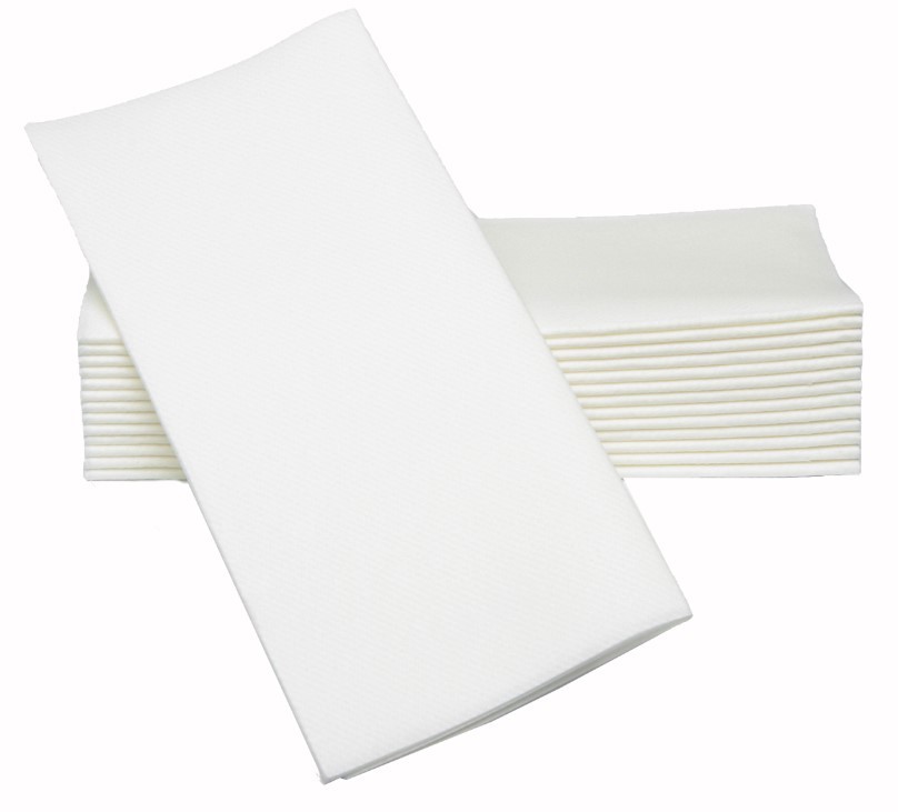Airlaid Dinner Napkins 1/8 Fold - White, 400mm x 400mm, 1 Ply - Matthews