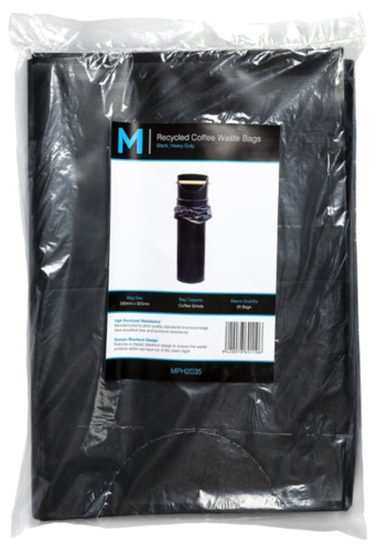 FP Recycled Coffee Waste Bags - Black, 330mm x 925mm x 80mu - Matthews