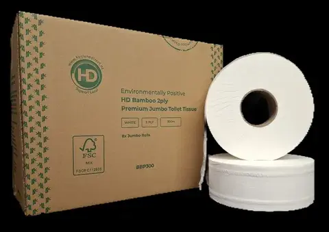Jumbo Rolls Premium Bamboo 2ply 300m - Bamboo Paper - Hygiene Direct