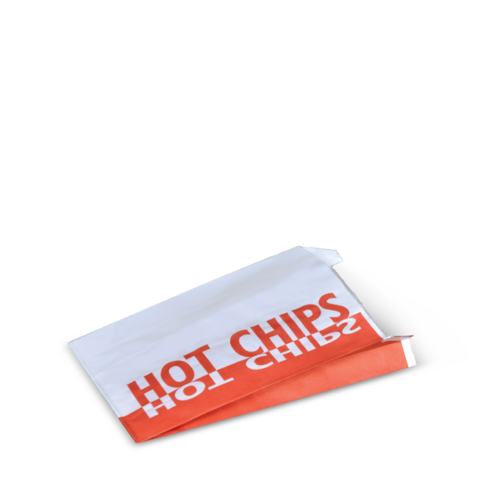 Hot Chips Grease Resistant Satchel Bag (1 Ply) Hot Chips 160 x 92 x 34 - Detpak