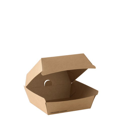 Go Extra Large Burger Box Brown 110 x 116 x 86 - Detpak