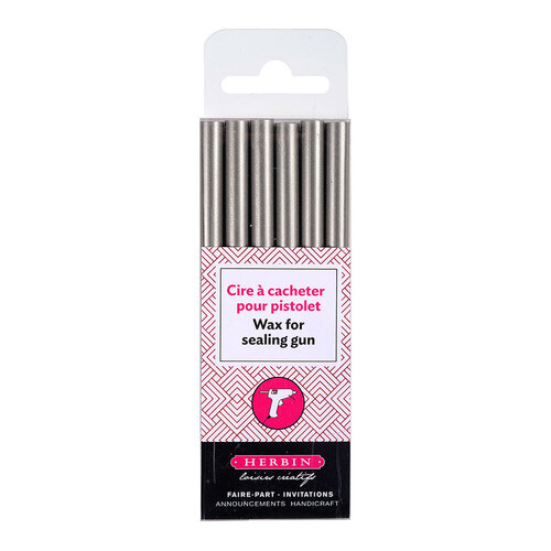 Herbin Wax Gun Sticks Silver, Pack of 6