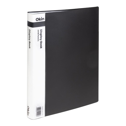 Okin Display Book A4 with Insert Spine 60 Pocket Black