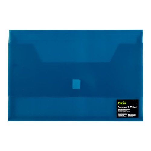 Okin Document Wallet FC Velcro Closure Blue