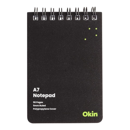 Icon Spiral Notepad A7 PP Cover Black 96 pg