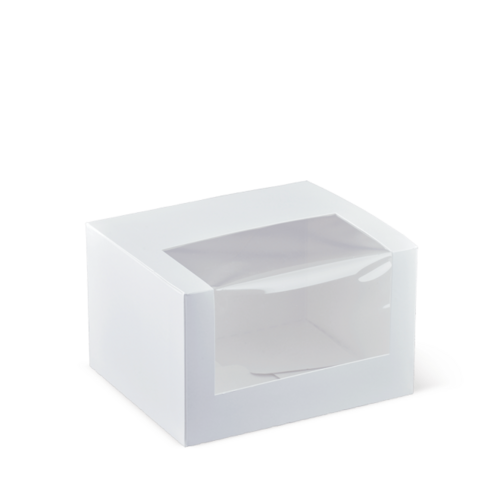 5 Inch Long Patisserie Box White 130 x 110 x 80 - Detpak