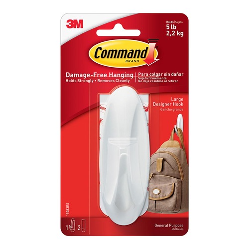 Command Hook 17083 Large White Designer