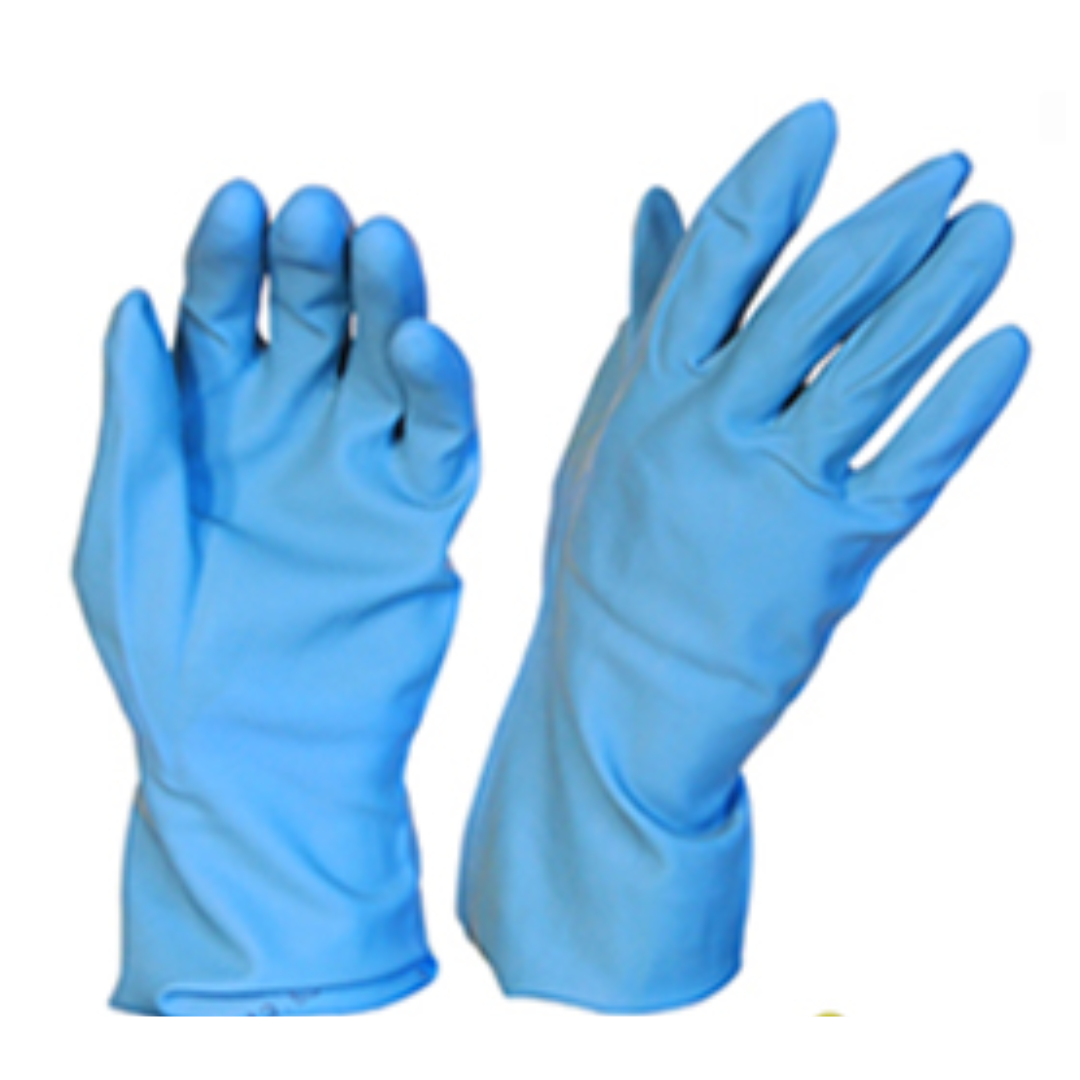Rubber Gloves Silverline Blue LARGE - Pomona