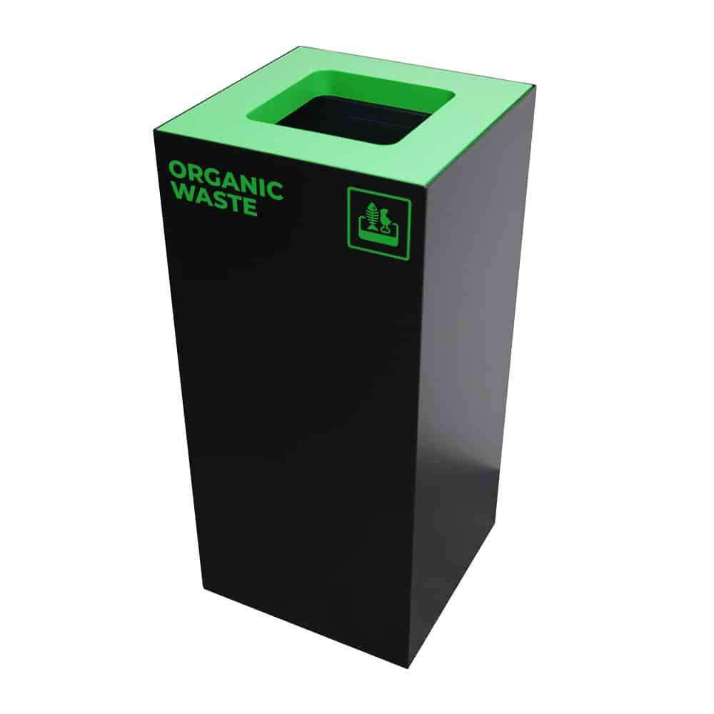Waste Recycling Station Bin – Green Lid – Organic/Food Waste