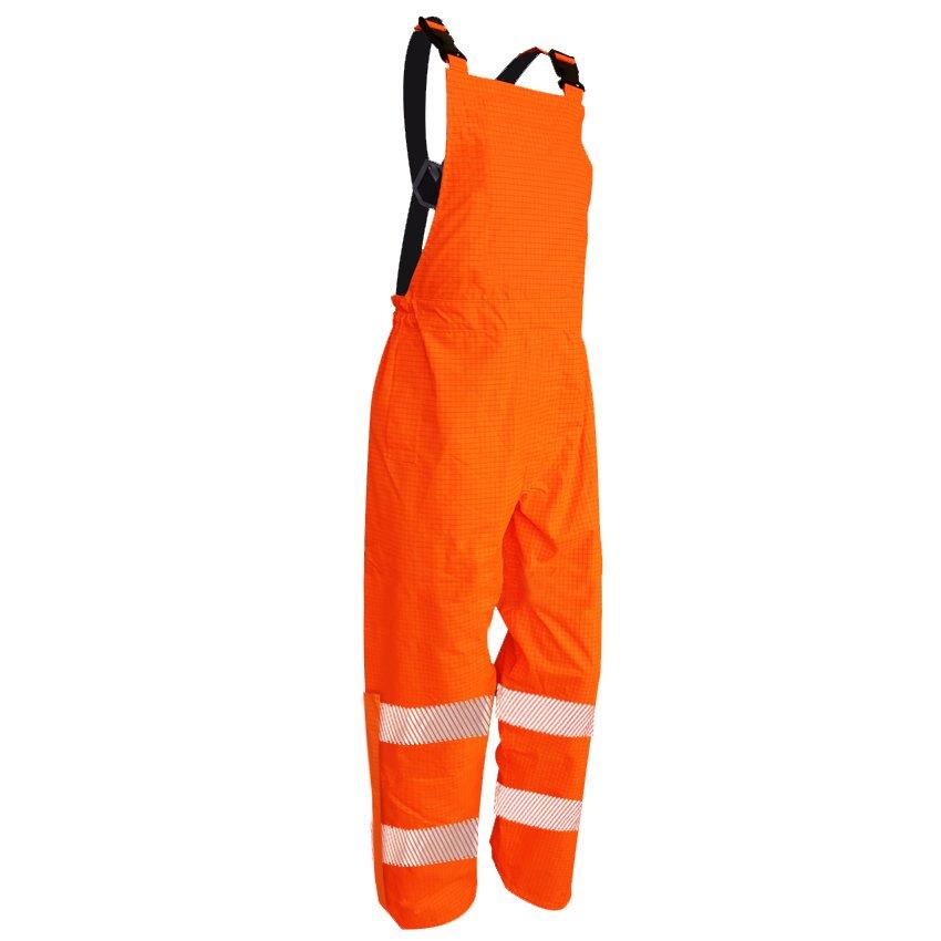 Hi Vis Pu, Bib Trousers, Flame Retardant, Orange-Size 4Xl