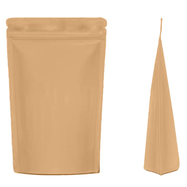 Stand up Pouch 1kg, Zip Lock with valve Brown paper 235x110x335mm 