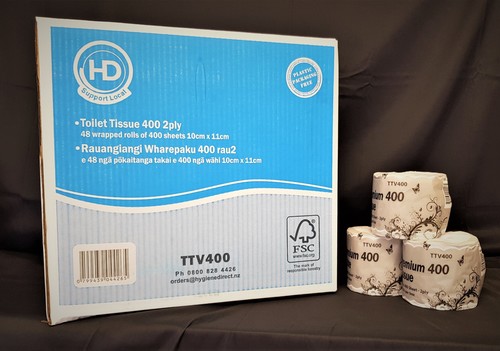 Toilet Rolls 2ply 400sh Premium - Hygiene Direct