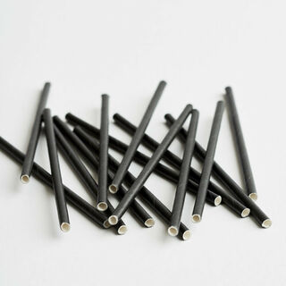 Premium 3Ply Drinking Straws COCKTAIL PLAIN BLACK 135mm x 5mm - Epicure