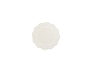 4"/100mm  Enviroboard' Lace Doyley, Round White - Castaway