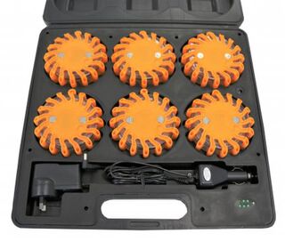 LED Road Flare, Kit of 6, Rechargeable, With Charger - Esko