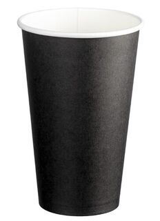 Single Wall PE Paper Hot Cups - Black, 16oz, 510ml  - Matthews