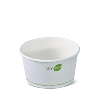 12oz Paper Eco Bowl I Am Eco™ White 360ml   - Detpak