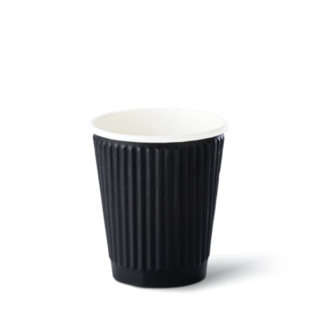 RIPPLE REFINED' 8oz Hot Cup Black 80mm   - Detpak