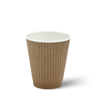 RIPPLE REFINED' 12oz Hot Cup Brown 89mm   - Detpak