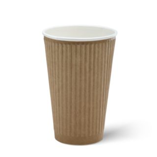RIPPLE REFINED™ 16oz Hot Cup Brown 89mm   - Detpak