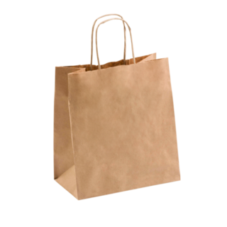 Small Twist Handle Delivery Bag Brown 245 x 220 x 120   - Detpak