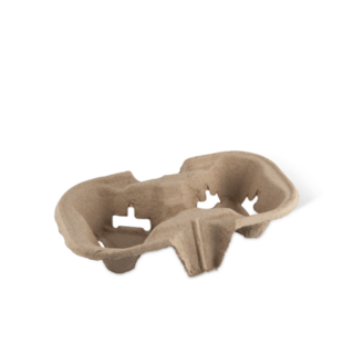 2-Cup Pulp Drink Tray Brown  216 x 112 x 48   - Detpak