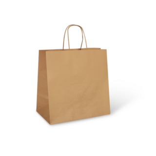 Large Twist Handle Bag  (Lightweight) Brown 300 x 305 x 175   - Detpak
