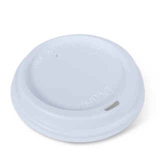 12 / 16 / 20oz (89mm) Smooth Hot Cup Lid White Fits: 89mm cup   - Detpak
