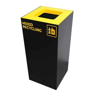 Waste Recycling Station Bin – Yellow Lid – Mixed Recycling 