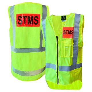 Hi-Vis Stms Vest, Zip, D/N Flame Ret, Yellow-Size 3Xl