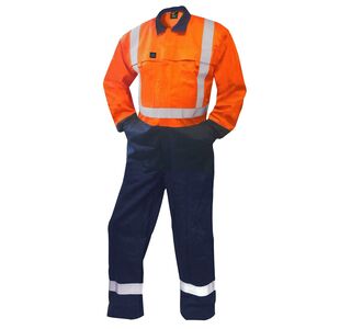 Fr Overall, 240 Gsm.88/12 11 Cal, Orange/Navy D/N-Size 16