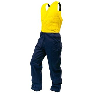 Overall Action Bib, 300Gsm Cotton, Yellow/Navy, Do-Size 14