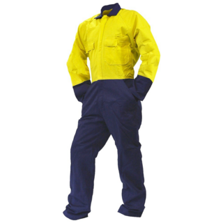 Overall Ls, 300Gsm Cotton, Yellow/Navy Do-Size 9