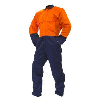 Overall Ls, 240Gsm Poly/Cotton, Orange/Navy Do, Si-Size 12