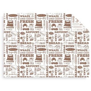 Wrap greaseproof – 40 x 30cm Bakery art print Carton 1000 - Vegware